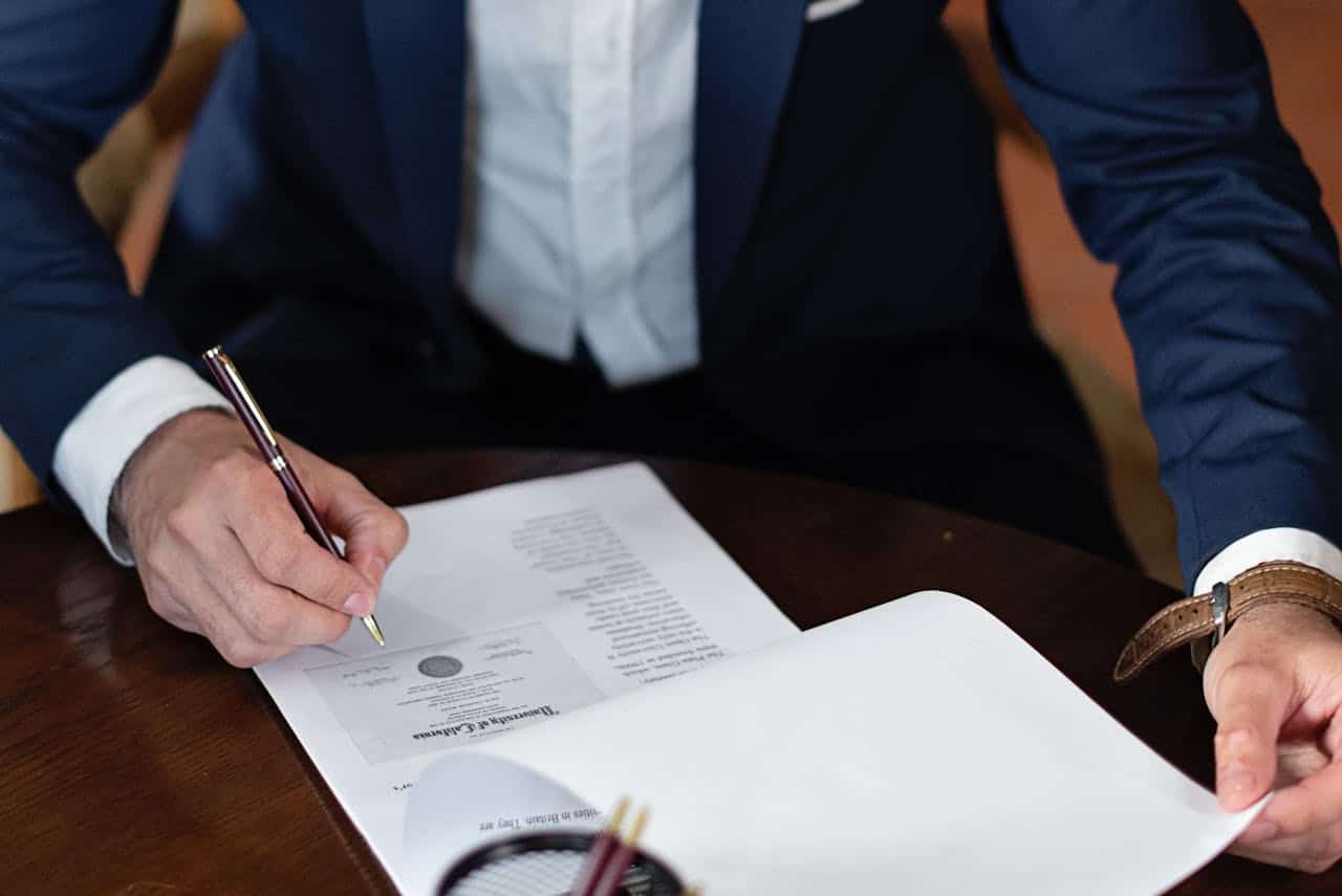 person signing documents